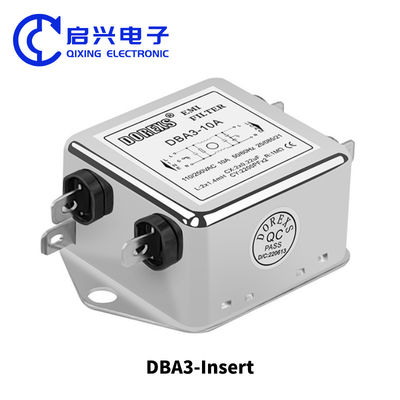 DBA3 Filtro EMI de inserção 220V 1A 3A 6A Filtro de energia de série universal de fase única