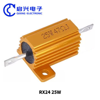RX24 Resistência de caixa de alumínio de ouro 25w 47 ohm