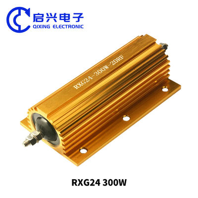 RX24 Resistente de enrolamento por fio de alta potência RXG24 300w 20 Ohm Casca de ouro de alumínio Resistente de dissipação de calor