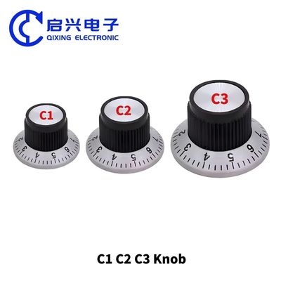 Botões de potenciômetro de 6 mm C1/C2/C3 Botões de guitarra de bakelita