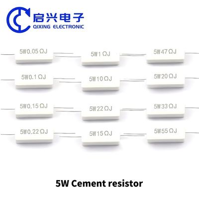 Resistores cerâmicos 5W 10W 0,25R 0,5R 3R 27R 12R 100R 5% para aplicações de alta potência