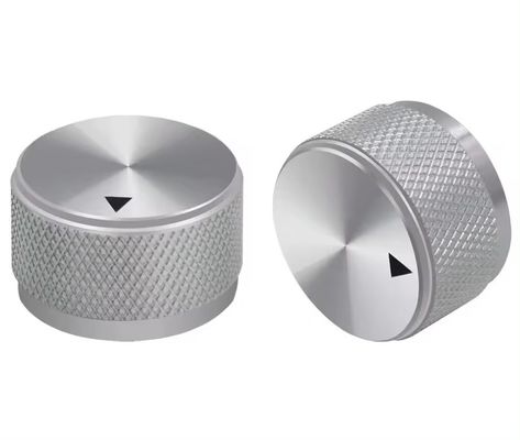 Potenciômetro de liga de alumínio de prata botão de controle de volume de áudio guitarra elétrica para baixo parafusos tipo 25 x 15,5 mm (dh)