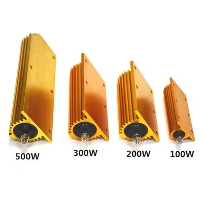 RX24 Gold Aluminum Case Resistor de alta potência 25W 50W 100W 200W 300W Car Current Limiting Load Element
