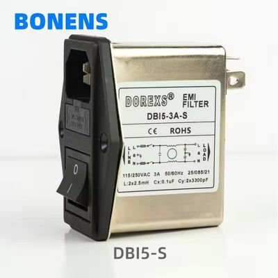 Filtro EMI DBI5-S com fusível duplo e interruptor para compras em massa e pedido mínimo baixo