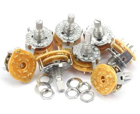 Interruptor rotativo de 4 pólos 5 posições RS25-1-12 eixo 500V 50-60Hz 1minuto Interruptor rotativo de seleção de tensão