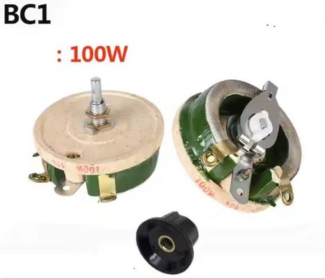 Resistência de alta potência BC1 de cerâmica ajustável 100W 1Ω Resistência variável