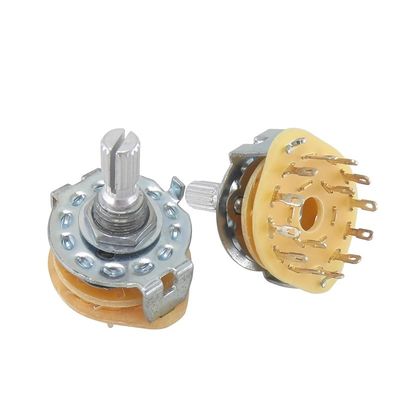 Amostragem grátis Arco redondo de metal 25 mm 1 polo 3 posição 4 posição 12 posição Seletor de tensão Alfa RS25 Switch rotativo
