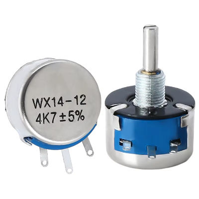 WX14-12 3W Potenciômetro de ferida de fio de giro único sem bloqueio 470 Ohms 1K 2K2 4K7 10K para aplicações industriais
