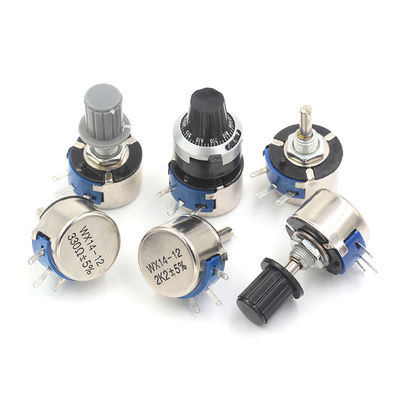 WX14-12 3w potenciômetro ajustável com bobina única 1k 2k2 4k7 10k 22k com um botão de 4 mm