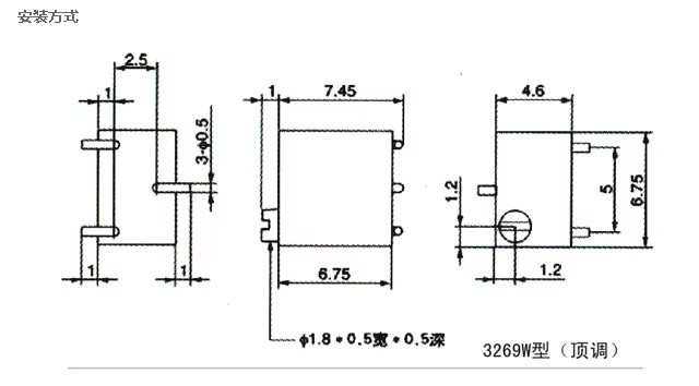 BONENS 3269W SMD resistor variável 3269X Potenciômetro de corte 3269P 500 OHM 0,25W 13