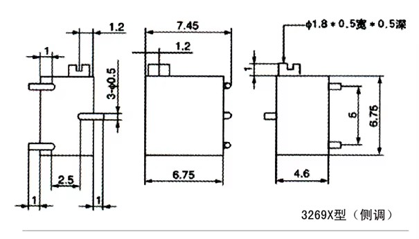 BONENS 3269W SMD resistor variável 3269X Potenciômetro de corte 3269P 500 OHM 0,25W 14
