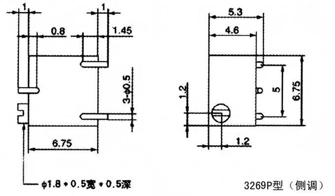 BONENS 3269W SMD resistor variável 3269X Potenciômetro de corte 3269P 500 OHM 0,25W 15