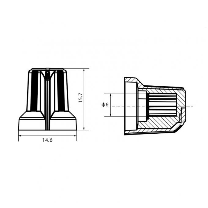 AG1 D eixo 15X16mm bot&otilde;es de potenci&ocirc;metro de pl&aacute;stico V&aacute;rios tipos Acess&oacute;rios eletr&ocirc;nicos 6