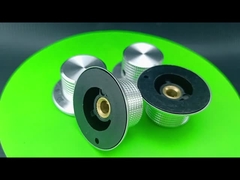 Gombinho de alumínio de prata de 37 mm de diâmetro com o número 0-10 O buraco do eixo 6.4 mm